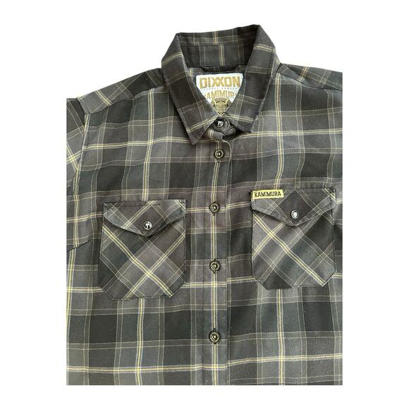 Dixxon Flannel Shirt Womens Small Kamimura Blacksmith Long Sleeve Black Plaid L - Picture 2 of 8